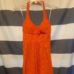 Orange halter summer dress